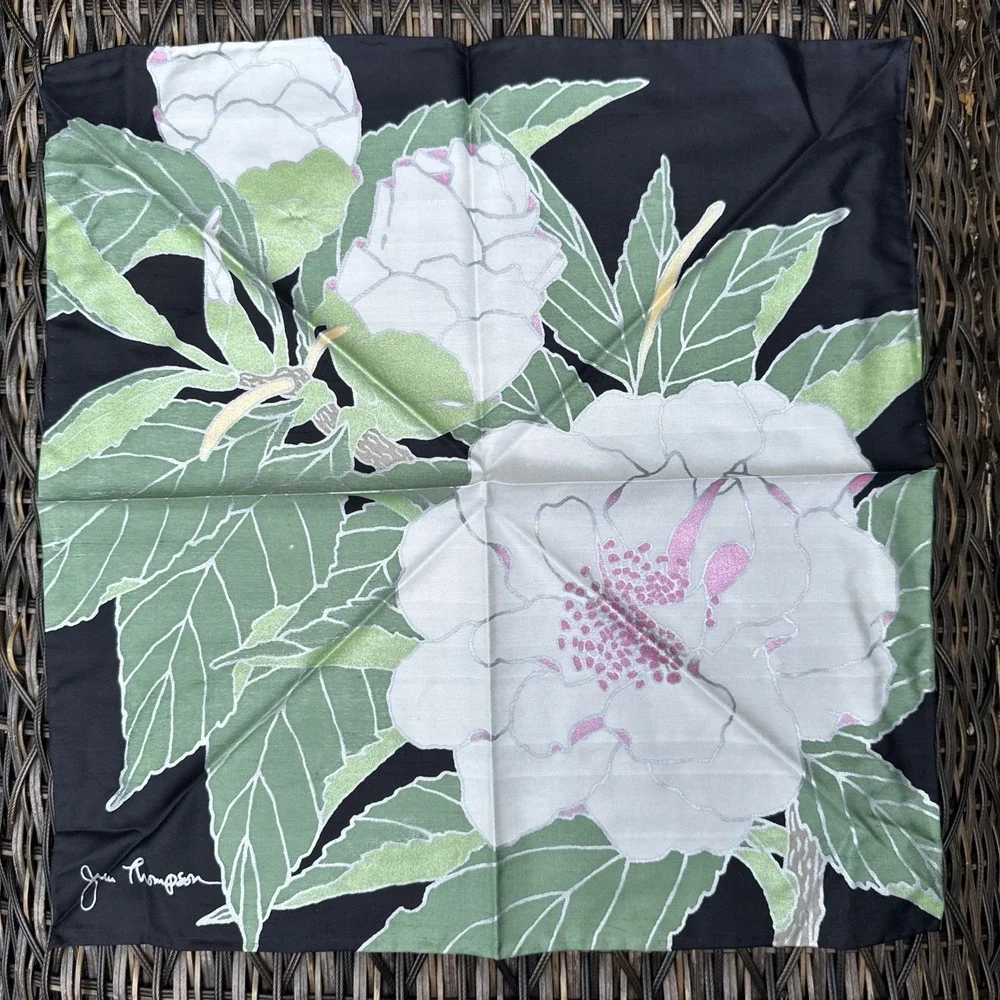 Vintage Jim Thompson Thai Silk Table Linens 8 Placemats‎ 8 Napkins NOS Botanical